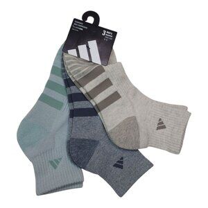 Adidas Mens 3 Pack Quarter Socks ClimaCool Cushioned Arch Compression Shoe 6-12